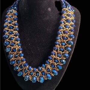 Elegant Blue and Gold Necklace